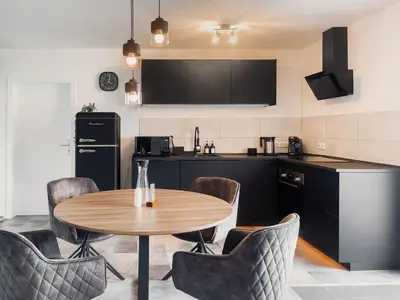 Küche/Küchenzeile in der Unterkunft NOVA Romantic Luxus Relax Apartments mit Sauna, Nürburgring, Adenauer Forst