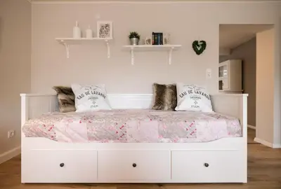 Ein Bett oder Betten in einem Zimmer der Unterkunft Gut Magdalenenhof