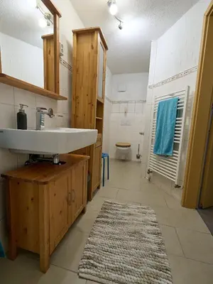 Küche/Küchenzeile in der Unterkunft Ferienwohnung Grüner Flamingo