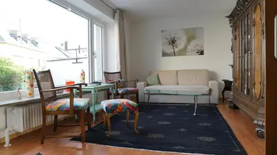 Ein Sitzbereich in der Unterkunft Ferienwohnung Meine Tante